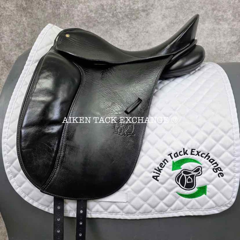 2001 Schleese Jane Savoie Dressage Saddle, 17 Seat, MW/W Tree, Wool Flocked Panels