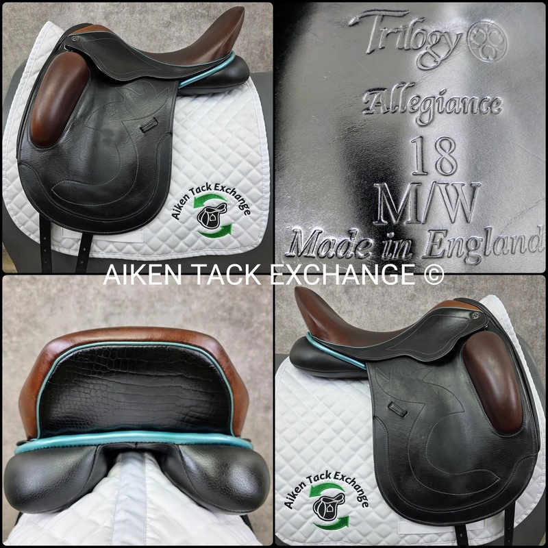 2019 Trilogy Allegiance Monoflap Dressage Saddle, 18 Seat, Medium Wide Tree, Wool Flocked Panels