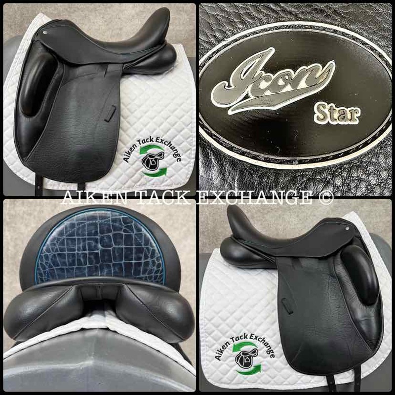 2020 Custom Saddlery Icon Star Monoflap Dressage Saddle, 17.5 Seat, Adjustable Tree, Wool Flocked Panels