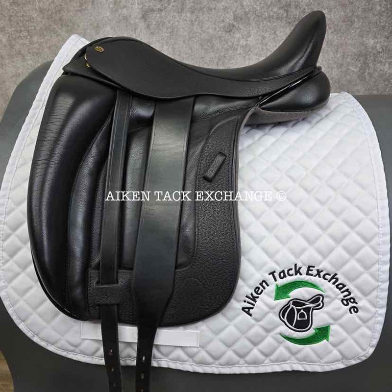 2021 Black Country Vinici X Monoflap Dressage Saddle, 17 Seat, Extra Wide Freedom Hoop Tree, Wool Flocked Serge Panels