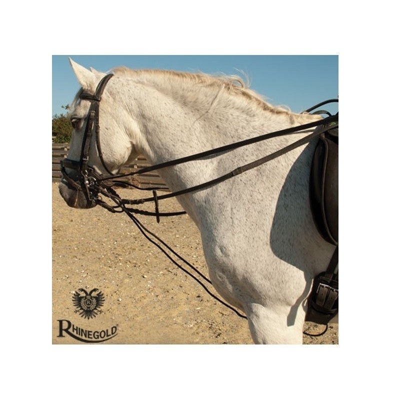 Rhinegold Leather Draw Reins Black
